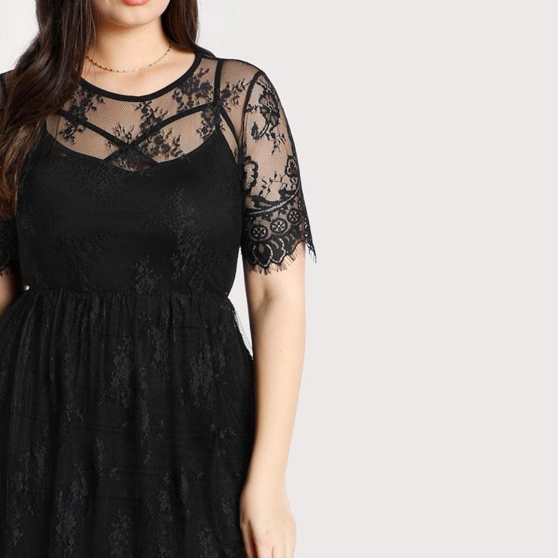 Sexy Black Lace Top Dress