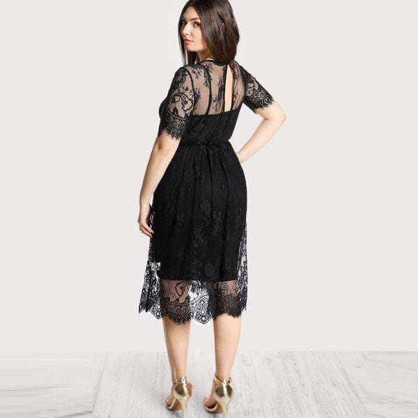 Sexy Black Lace Top Dress