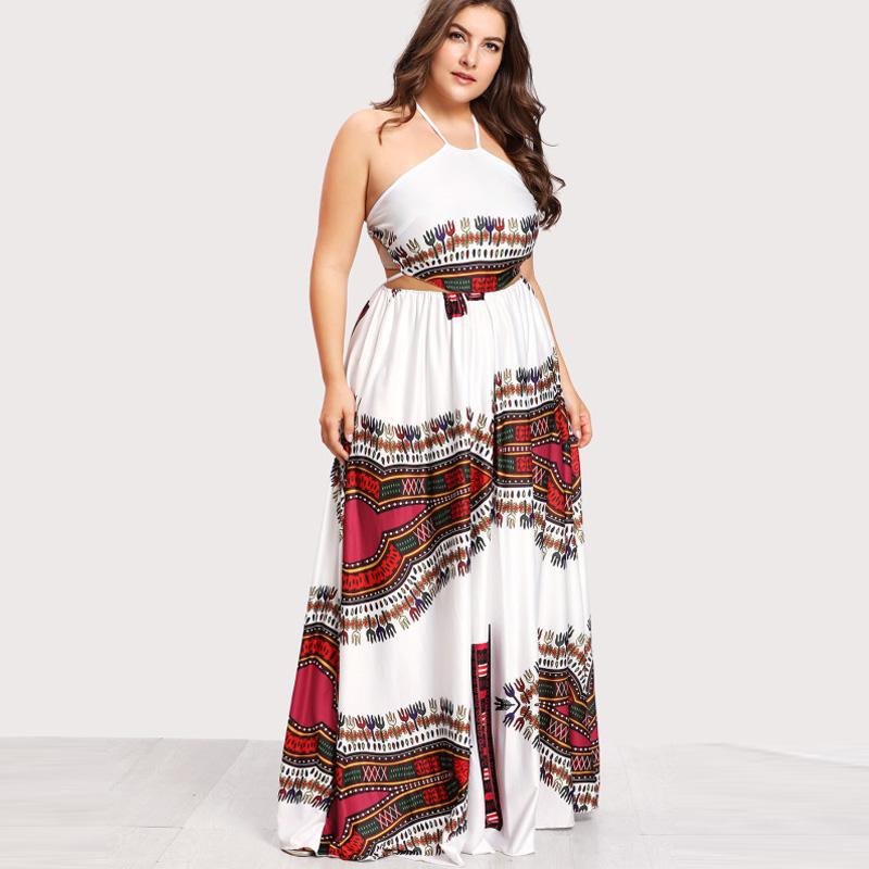 Plus Size Summer Cut Out Maxi Dress
