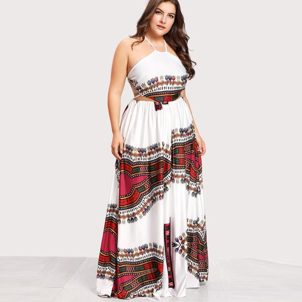 Plus Size Summer Cut Out Maxi Dress