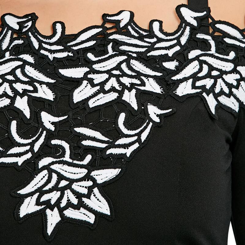 Plus Size Embroidered Off Shoulder Dress