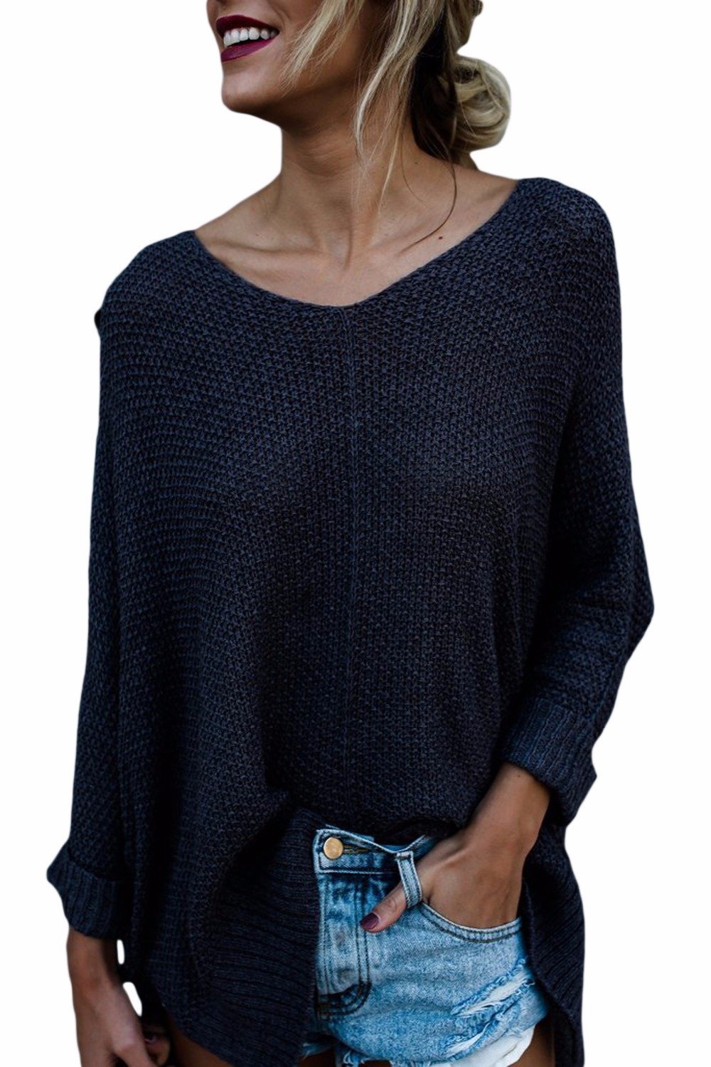 Loose High-Low Pullover Sweater