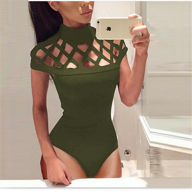 Caged Choker Collar Bodysuit