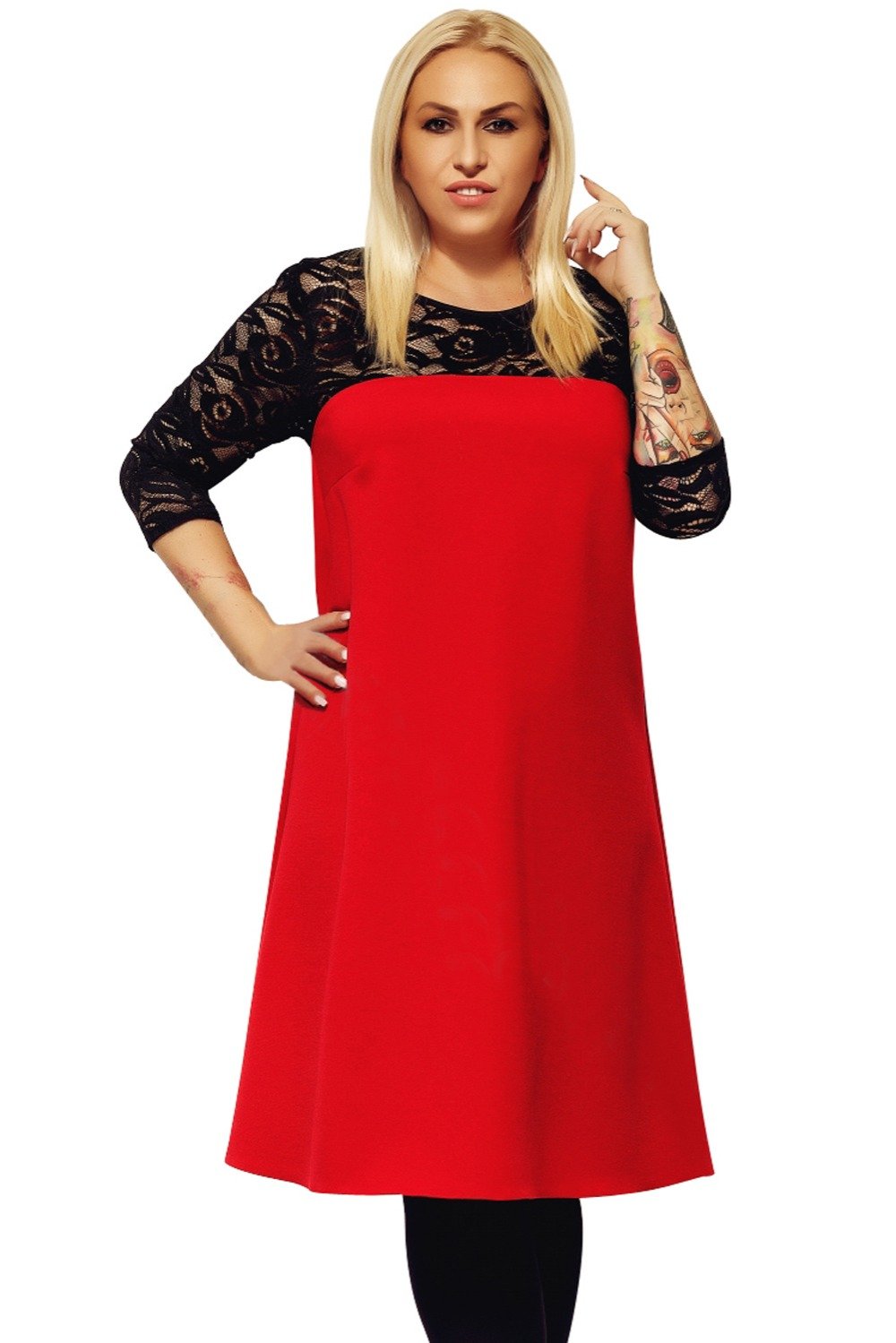 Top Lace Patchwork Tunic Dress