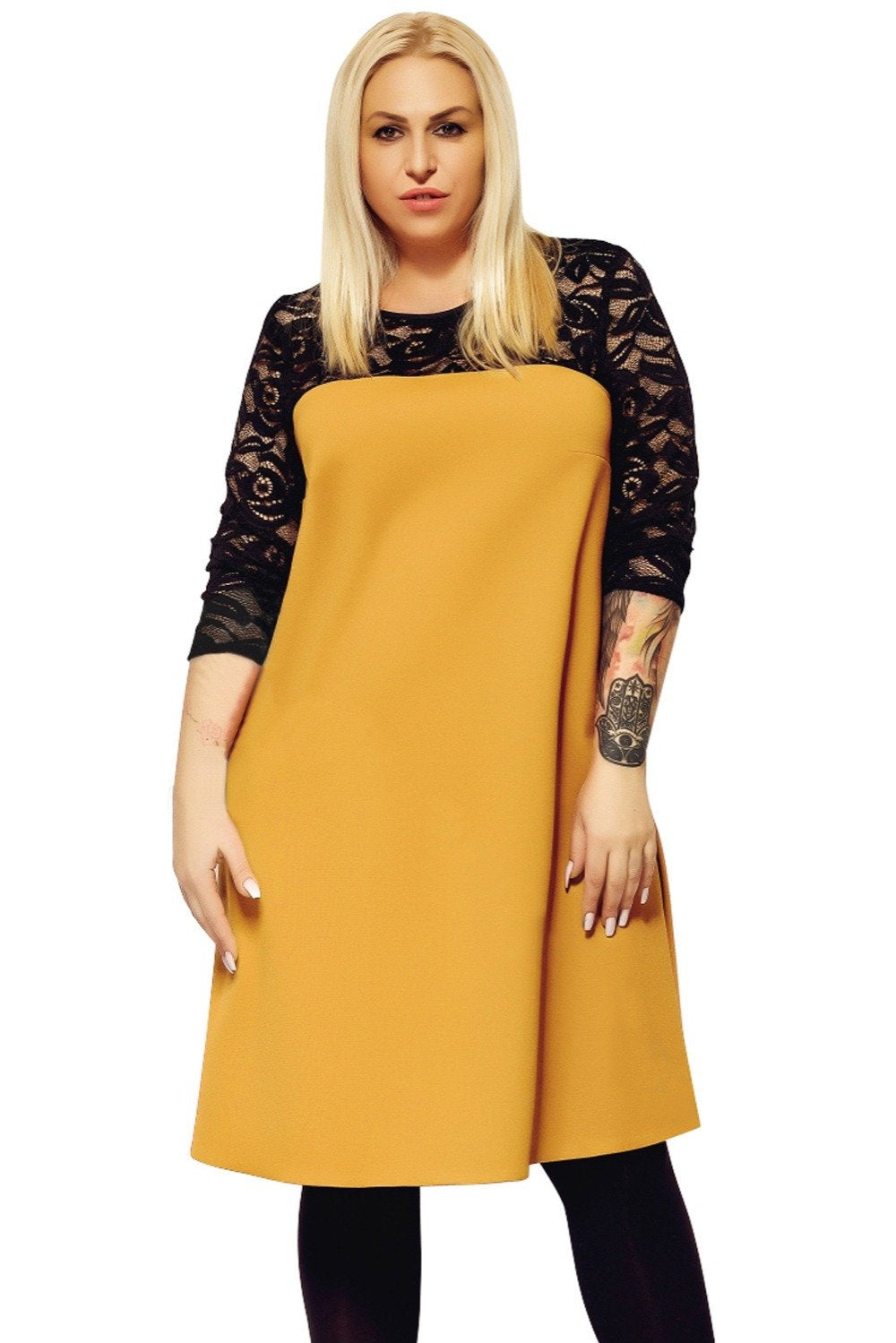 Top Lace Patchwork Tunic Dress