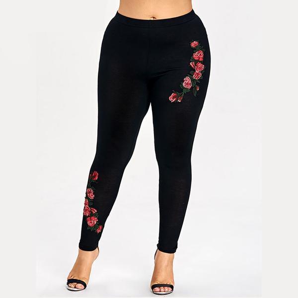 Plus Size Floral Leggings