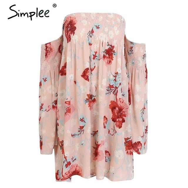 Strapless Long Sleeve Floral Printed Boho Chic Dress