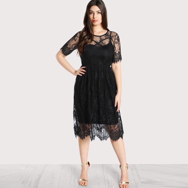 Sexy Black Lace Top Dress