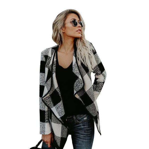 Casual Plaid Wool Blend Fashion Jacket