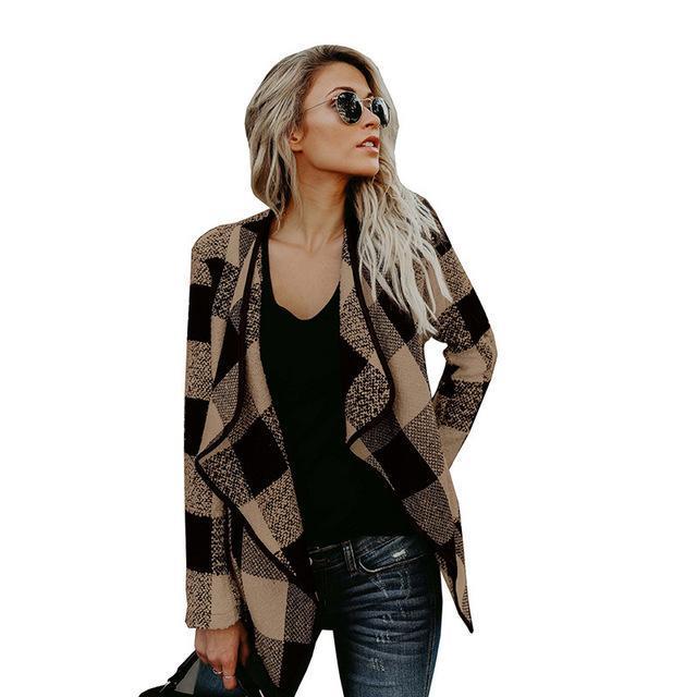 Casual Plaid Wool Blend Fashion Jacket