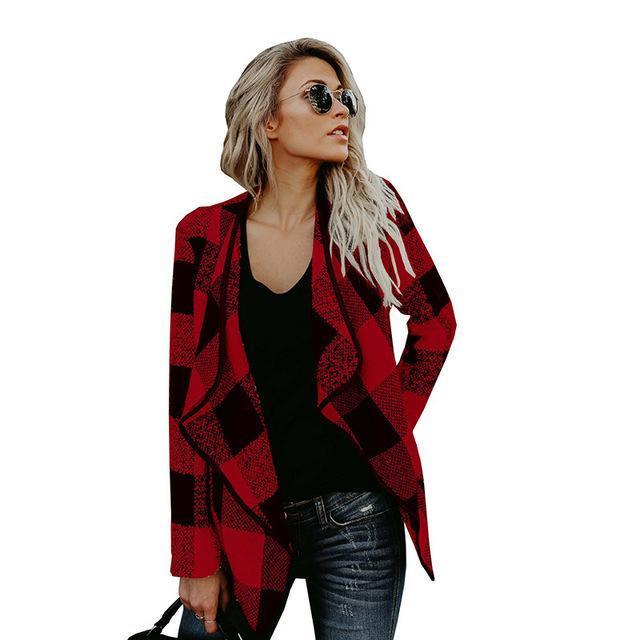 Casual Plaid Wool Blend Fashion Jacket