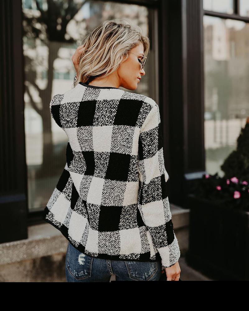 Casual Plaid Wool Blend Fashion Jacket