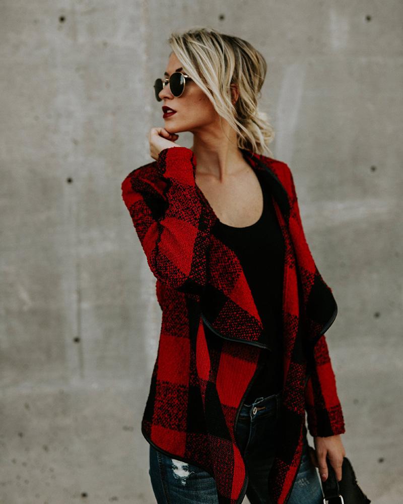 Casual Plaid Wool Blend Fashion Jacket