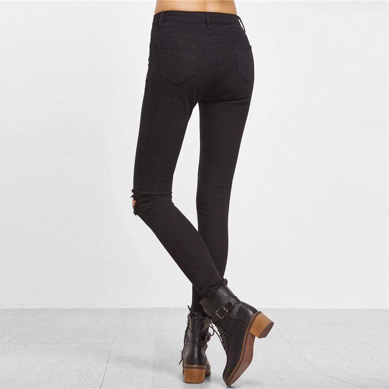 Ripped Punk Black Skinny Jeans
