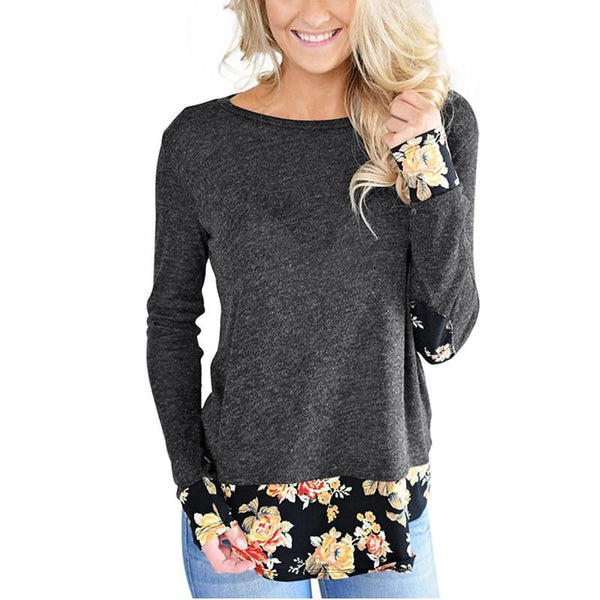 Patchwork Flower Floral Edge Long Sleeve