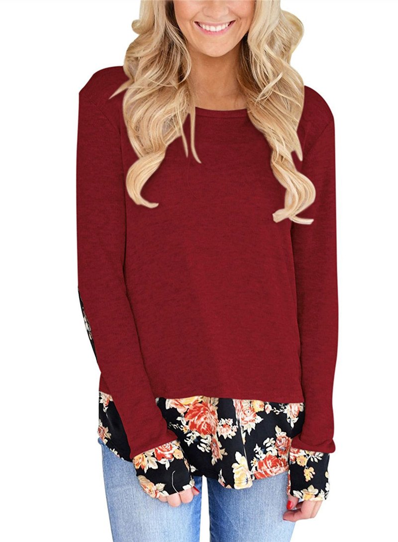 Patchwork Flower Floral Edge Long Sleeve