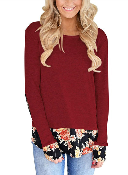 Patchwork Flower Floral Edge Long Sleeve