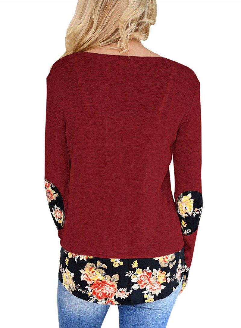 Patchwork Flower Floral Edge Long Sleeve