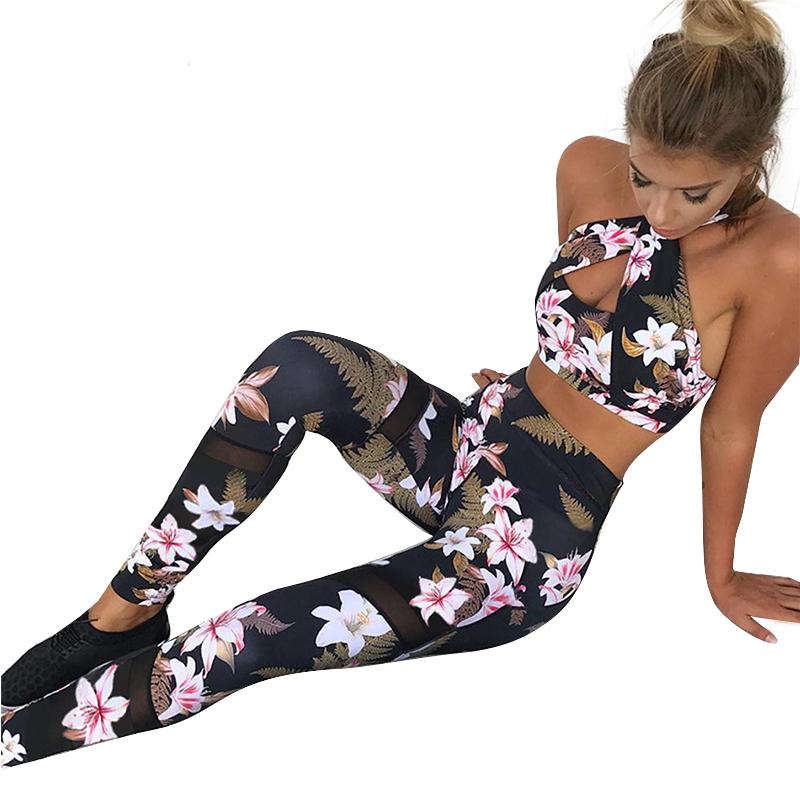 Floral Sporting Suit Top+Leggings