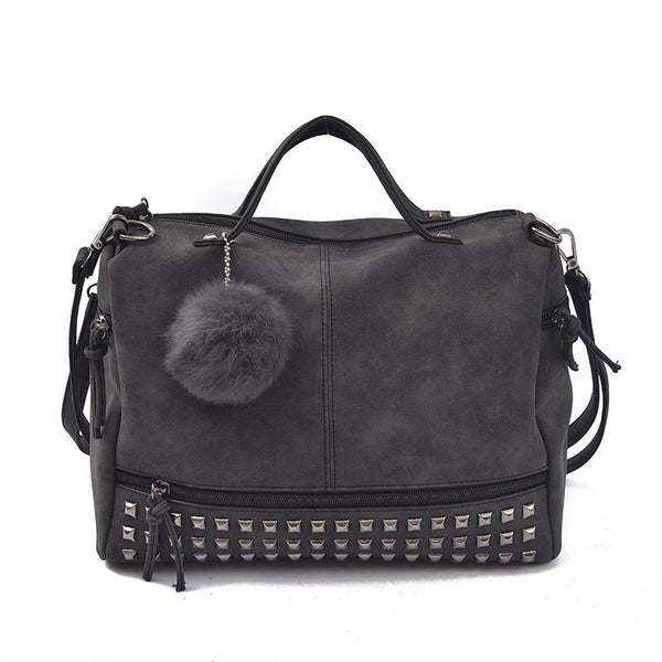Studded Leather Shoulder Purse