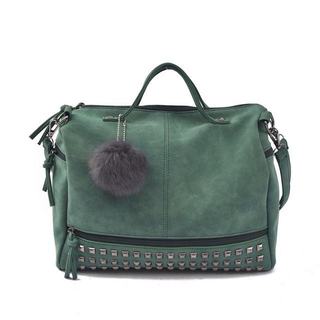 Studded Leather Shoulder Purse