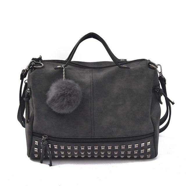 Studded Leather Shoulder Purse