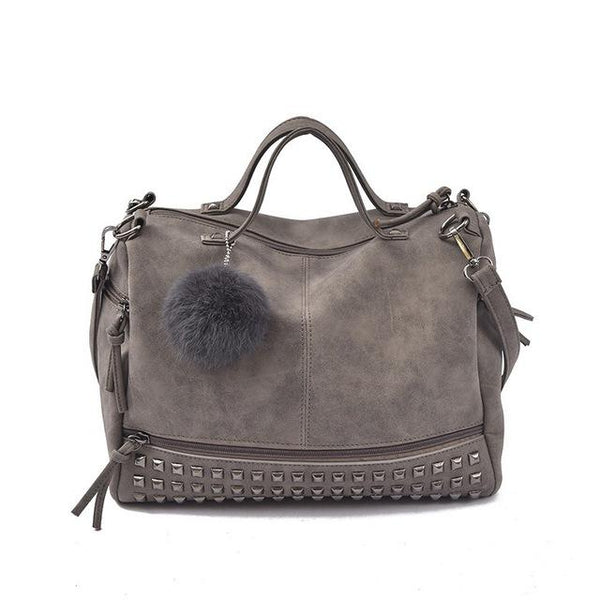 Studded Leather Shoulder Purse