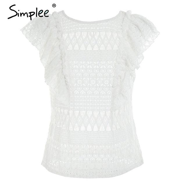 Ruffle Lace Detail Flutter Sleeve Too