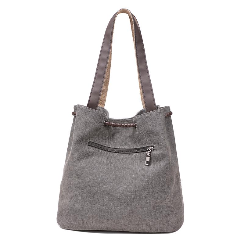 Vintage Flower Printed Canvas Bucket Shoulder Bags