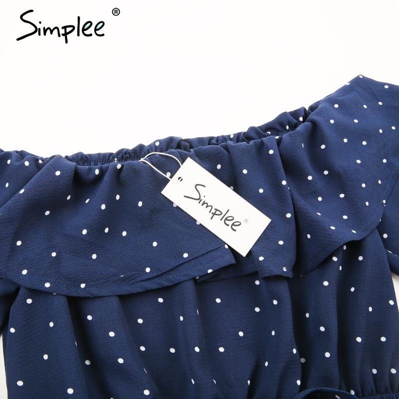Off Shoulder Flare Sleeve Polka Dot Romper