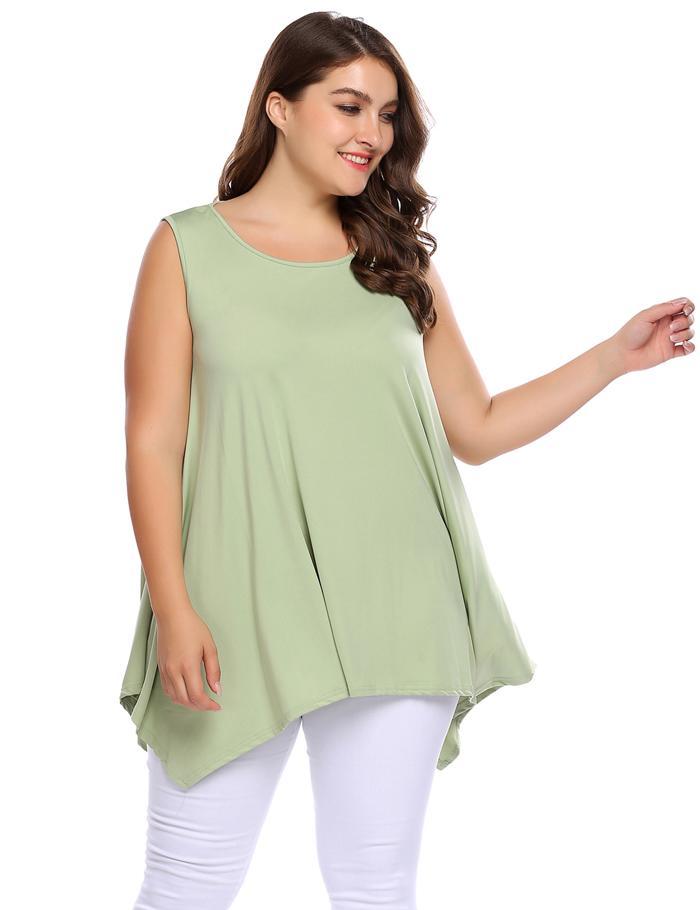 Solid Asymmetrical Tank Top