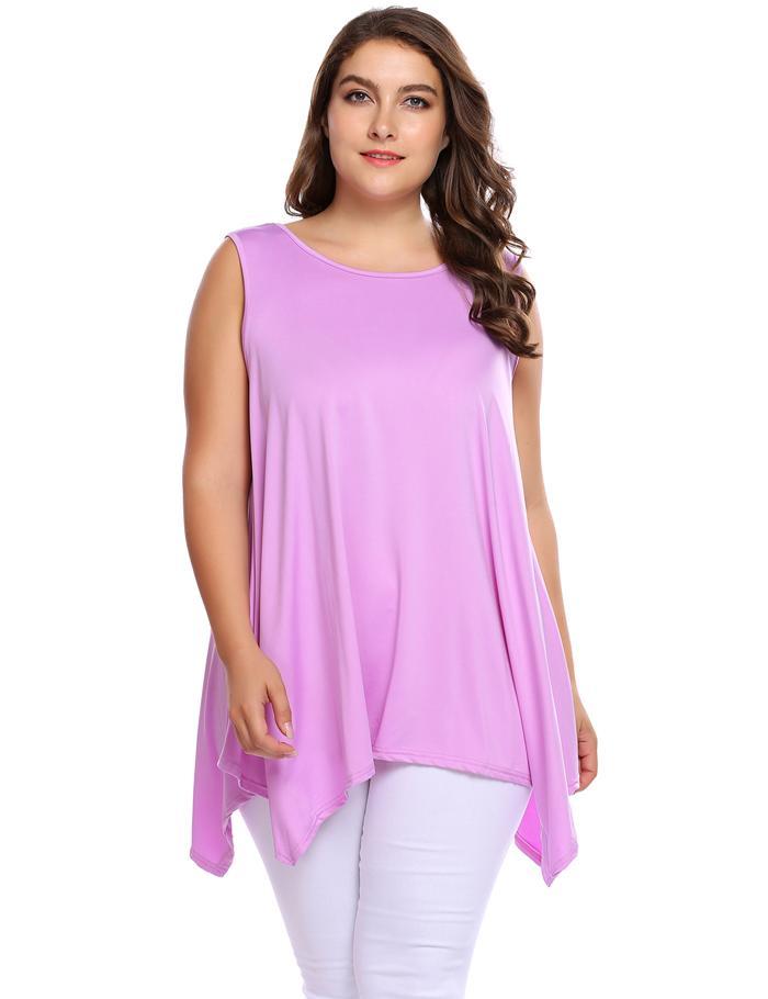 Solid Asymmetrical Tank Top