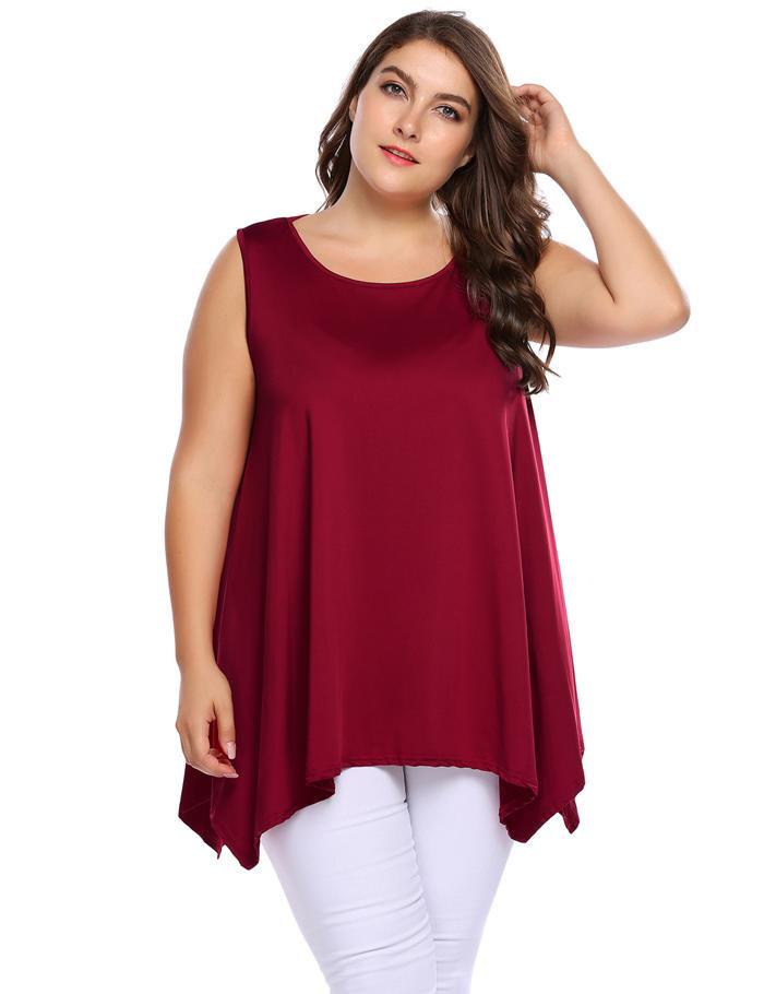 Solid Asymmetrical Tank Top