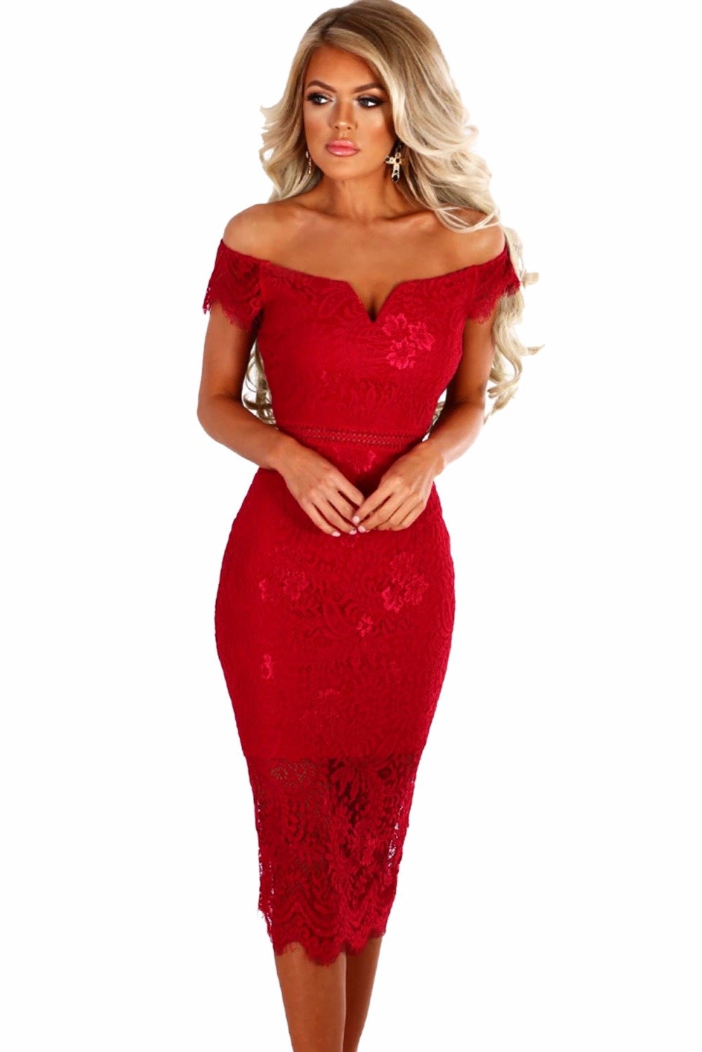 Sheath Lace Knee Length Dress