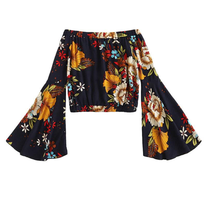 Bardot Fluted Sleeve Floral Print Crop Top