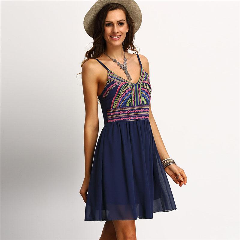 Tribal Print Chiffon Mini Dress