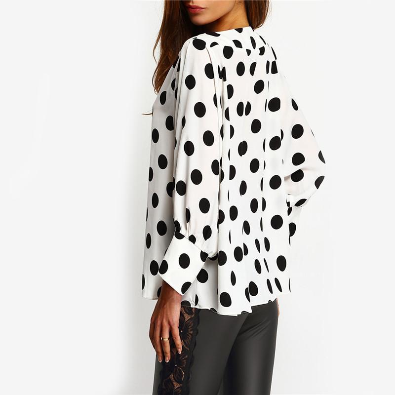Vintage Polka Dot Batwing Sleeve Top