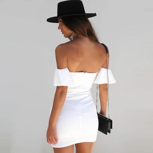 Ruffle Off Shoulder Mini Summer Dress