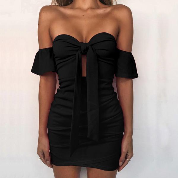 Ruffle Off Shoulder Mini Summer Dress