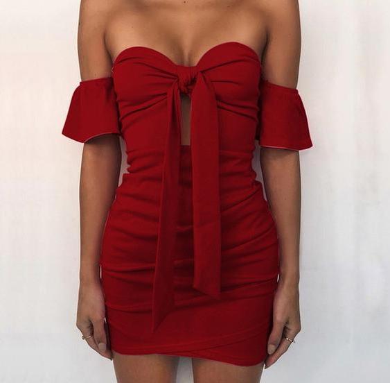 Ruffle Off Shoulder Mini Summer Dress