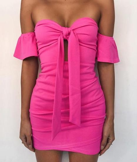 Ruffle Off Shoulder Mini Summer Dress