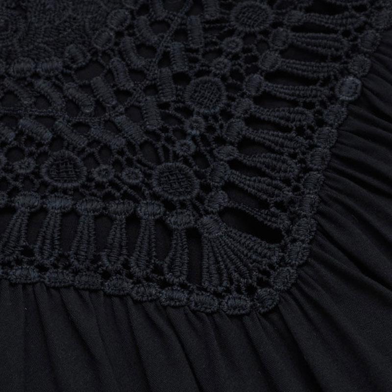 Plus Size Floral Lace Panel Cold Shoulder Top