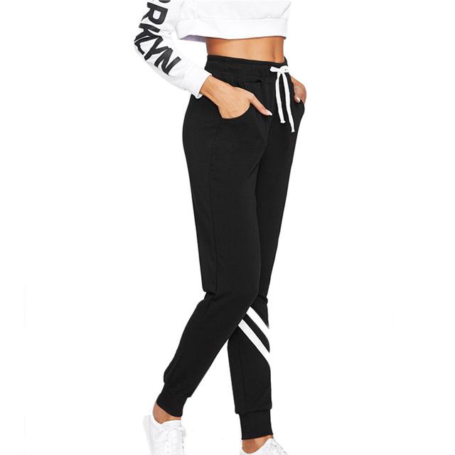 Striped Trim Palazzo Sweatpants