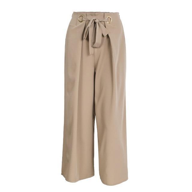 Loose Fit with Front Bow Tie Capri Pants