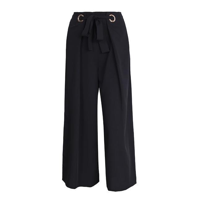 Loose Fit with Front Bow Tie Capri Pants
