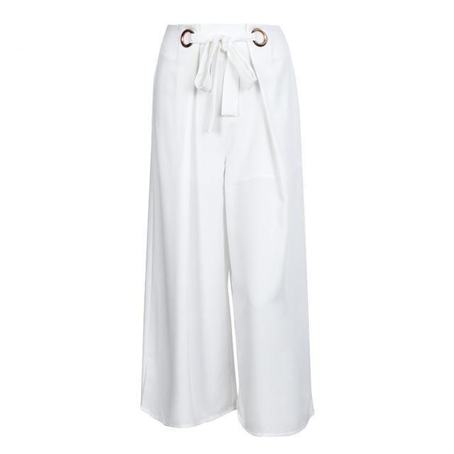 Loose Fit with Front Bow Tie Capri Pants