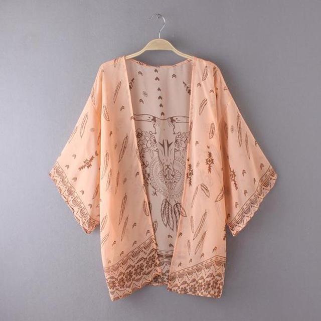 Boho Printed Chiffon  Kimono