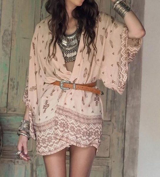 Boho Printed Chiffon  Kimono