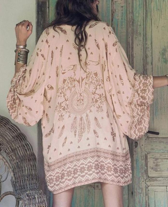 Boho Printed Chiffon  Kimono