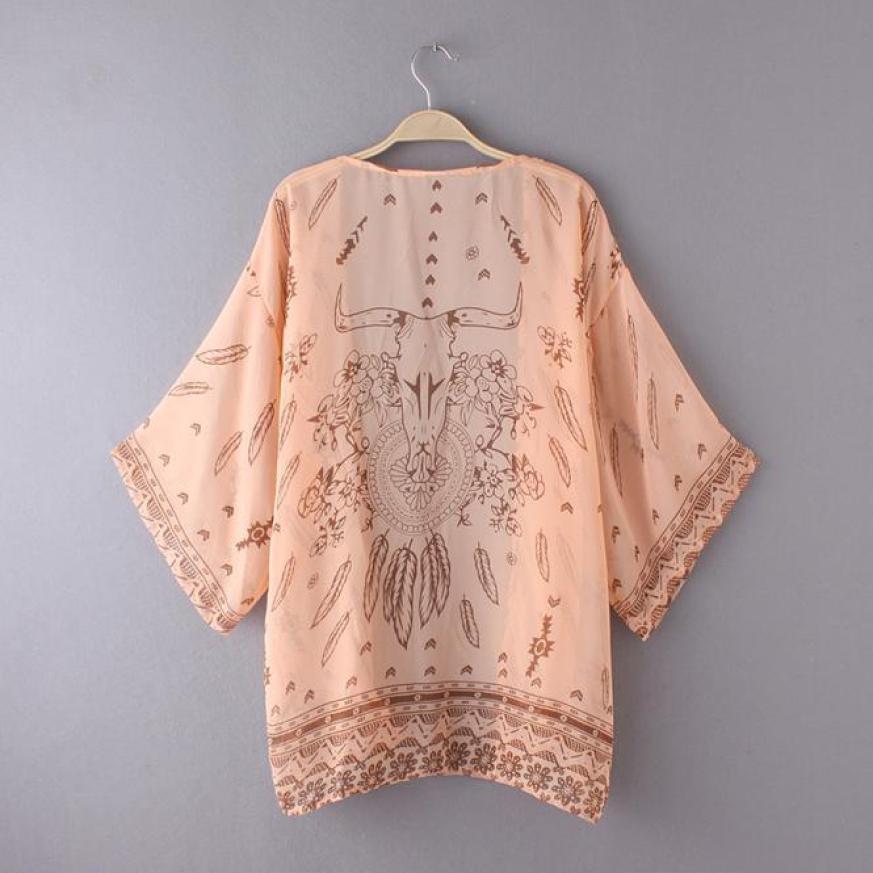 Boho Printed Chiffon  Kimono